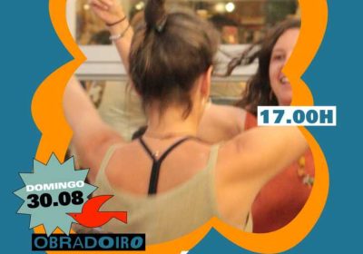 Cartel del obradoiro de iniciación ao baile galego con Grupo Novo Viana en Lago-Mar Camping, 30 de agosto de 2026