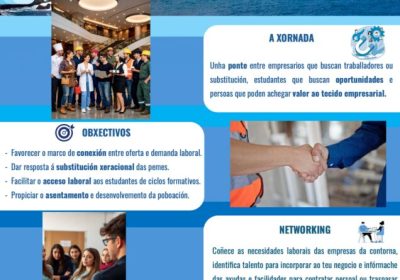 Cartel do encontro O teu legado, o meu futuro, emprego, talento FP e remuda empresarial en Vimianzo