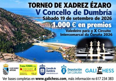 Cartel del V Torneo de Xadrez Ézaro 2026 en Dumbría