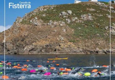 Cartel de la V Travesía Costa Fisterra 2026, prueba de natación en aguas abiertas en Fisterra el 6 de septiembre