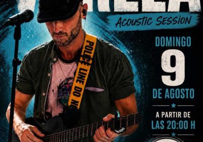 Cartel del concierto acústico de Varela en Mar de Laxe, domingo 9 de agosto de 2026 a las 20:00 h.