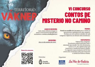 Cartel del VI Concurso de Contos de Misterio no Camiño de Territorio Vákner