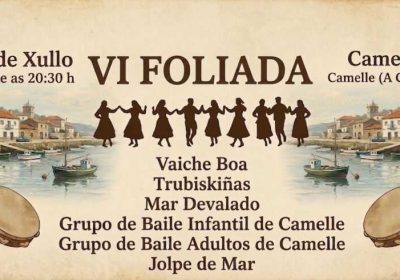 Cartel de la VI Foliada en Camelle, el 11 de julio desde las 20:30 horas