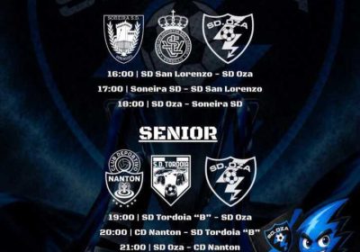 Cartel del VI Triangular S.D. Oza juvenil y sénior, el 29 de agosto de 2026 en el campo municipal O Carral de Sofán