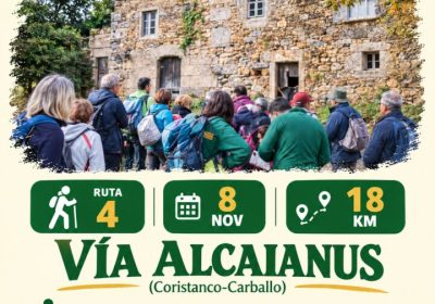 Vía Alcaianus, cuarta ruta do XV Outono en Marcha, 18 km entre Coristanco e Carballo, 8 de novembro de 2026.