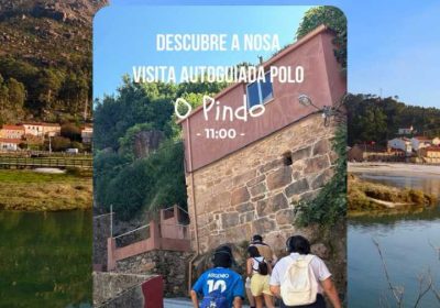 Cartel de la visita autoguiada por O Pindo, el 29 de julio de 2026 a las 11:00