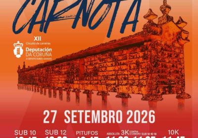 Cartel de la XXXIII Carreira das Areas Concello de Carnota, 27 de setembro de 2026