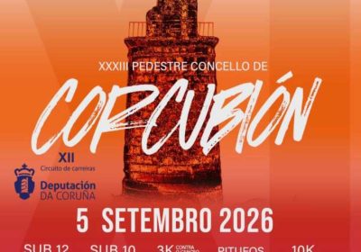 Cartel de la XXXIII Carreira Pedestre Concello de Corcubión, 5 de septiembre de 2026