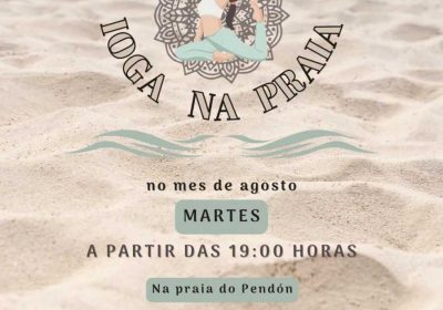 Cartel de Yoga na Praia en la playa do Pendón, Cabana de Bergantiños, los martes de agosto de 2026 a las 19:00