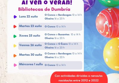 ¡Ahí viene el verano! Bibliotecas de Dumbría