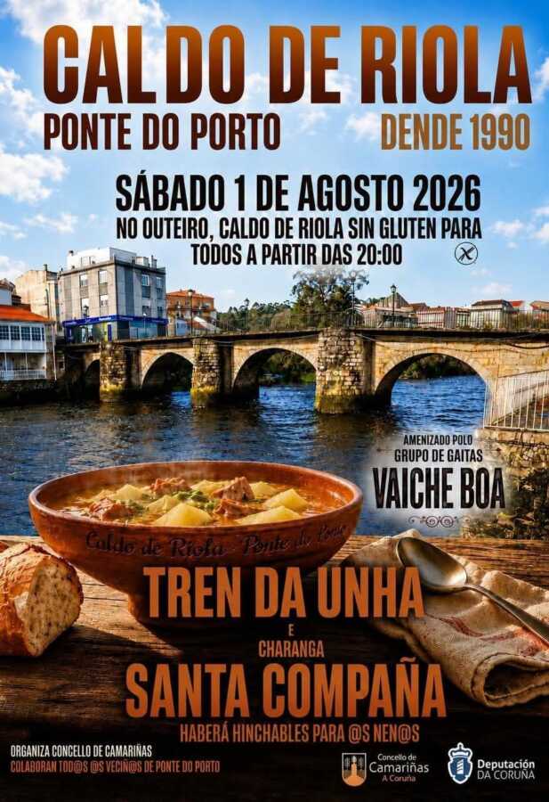 Cartel de la Festa do Caldo de Riola 2026 en O Campo do Outeiro de Ponte do Porto