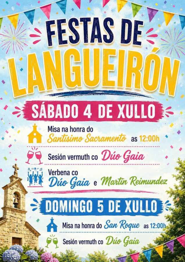 Cartel de las Fiestas de Langueirón 2026 en Ponteceso