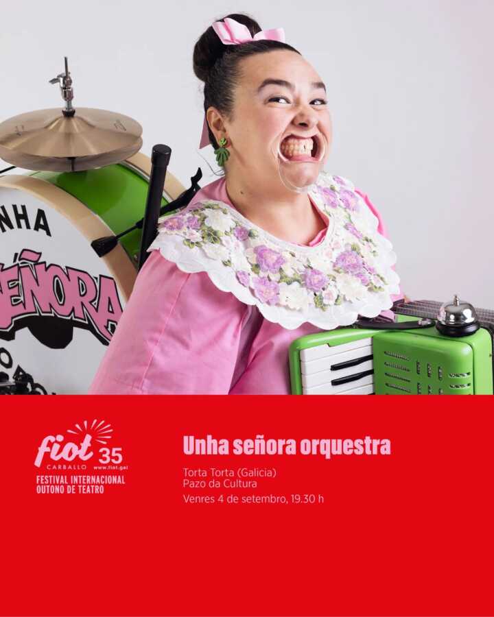 Cartel de Unha señora orquestra no FIOT35, no Pazo da Cultura de Carballo