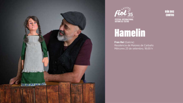 Cartel de Hamelin de Fran Rei en el FIOT 2026 de Carballo