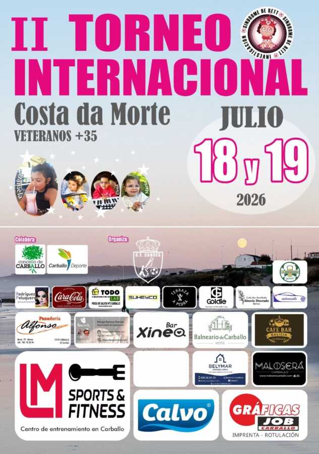 Cartel del II Torneo Internacional Solidario Costa da Morte de veteranos mayores de 35 años