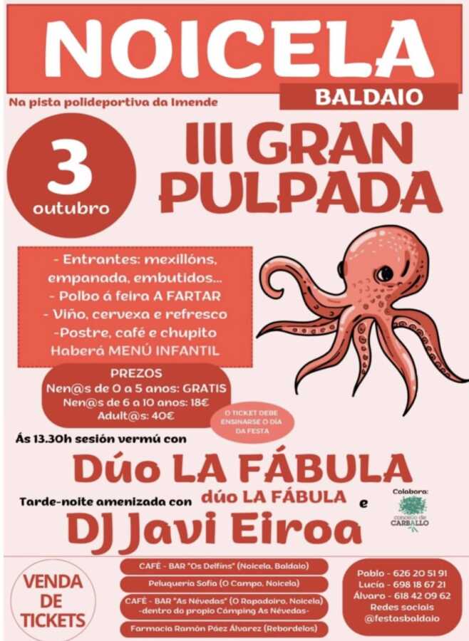 Cartel de la III Gran Pulpada de Noicela-Baldaio, 3 de octubre de 2026