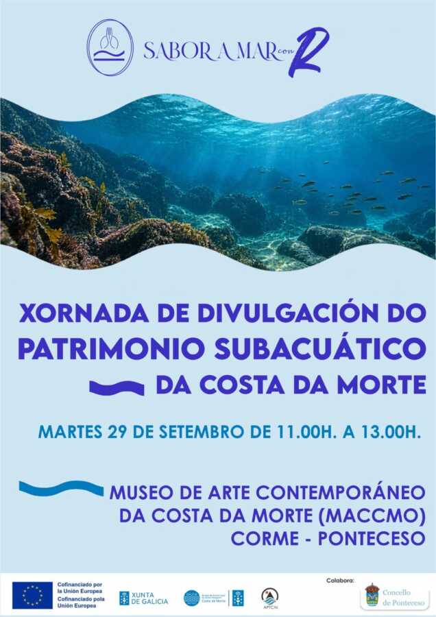 Cartel de la jornada de divulgación del patrimonio subacuático de la Costa da Morte en Corme