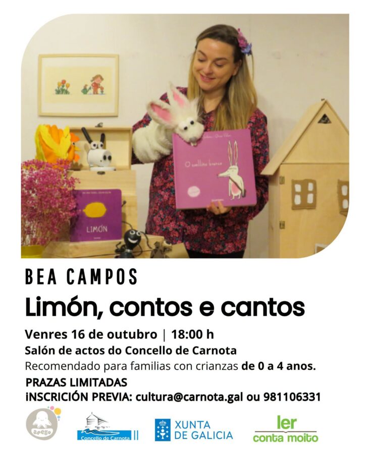 Bea Campos presenta Limón, contos e cantos en Carnota o 16 de outubro de 2026