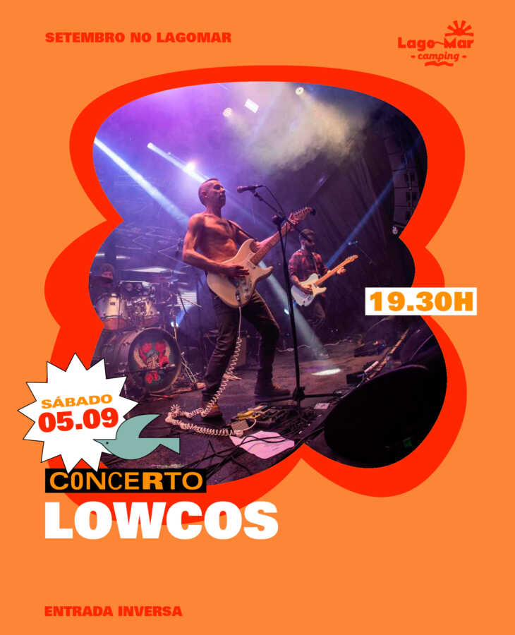 Cartel del concierto de Lowcos en Camping Lago-Mar el 5 de septiembre de 2026