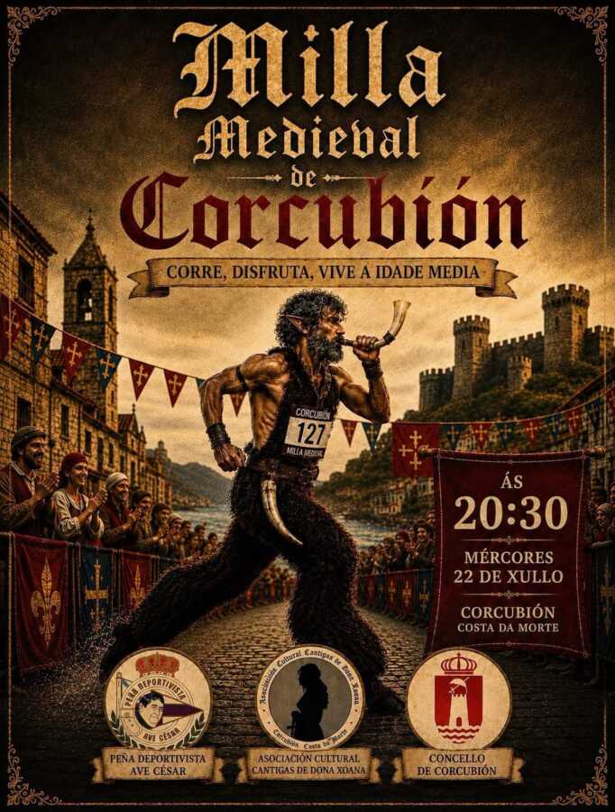 Cartel de la Milla Medieval de Corcubión 2026