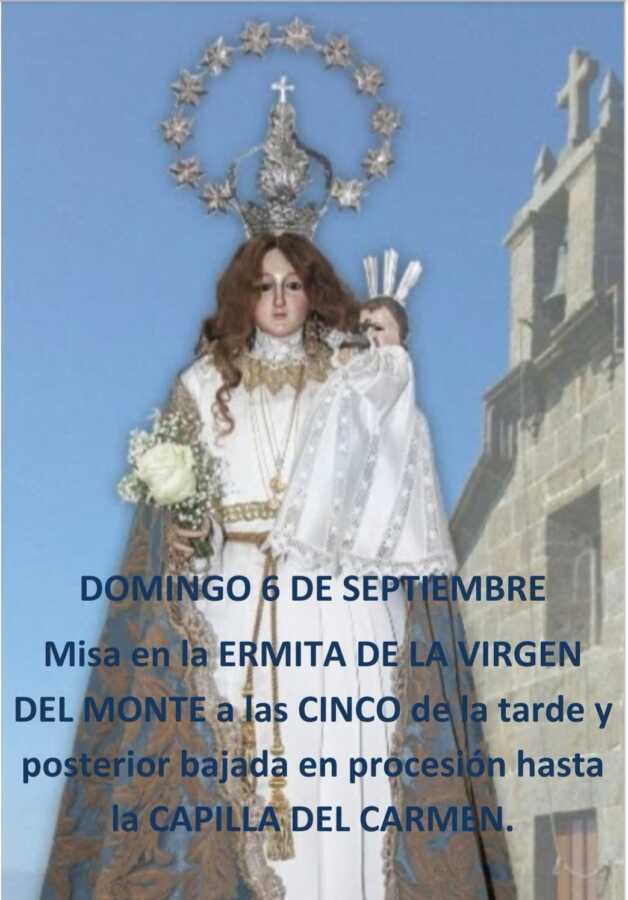 Virgen del Monte de Camariñas, cartel de la misa y procesión del 6 de septiembre de 2026