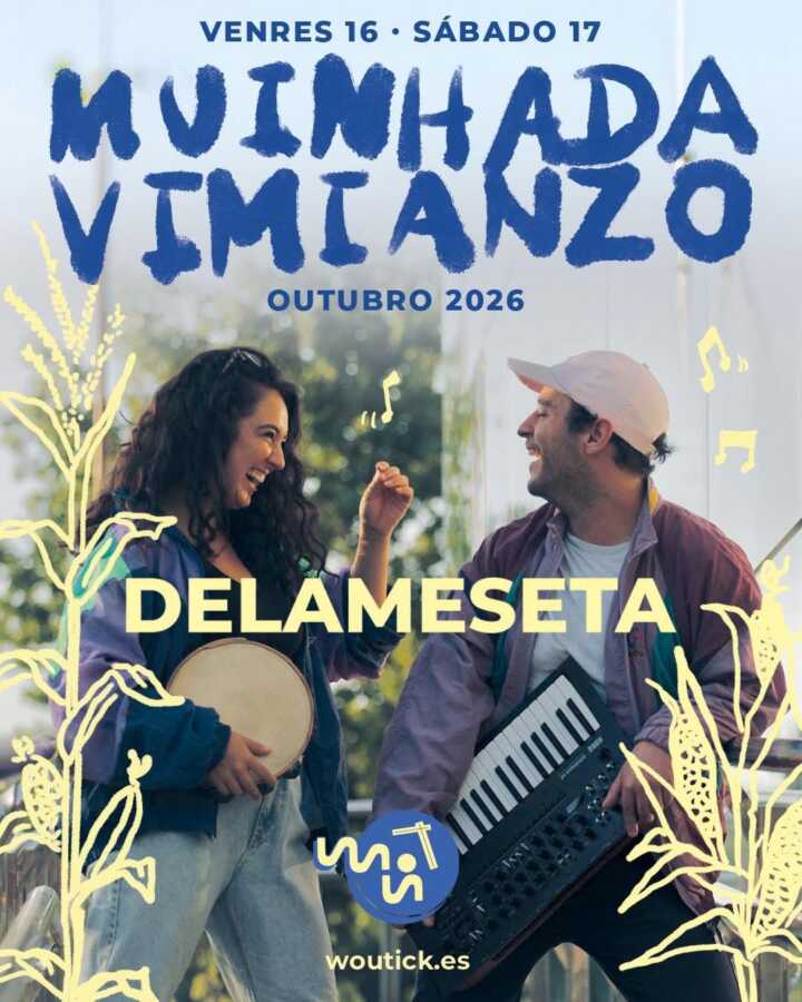 Cartel da Muiñada de Vimianzo 2026, os días 16 e 17 de outubro, co grupo Delameseta.