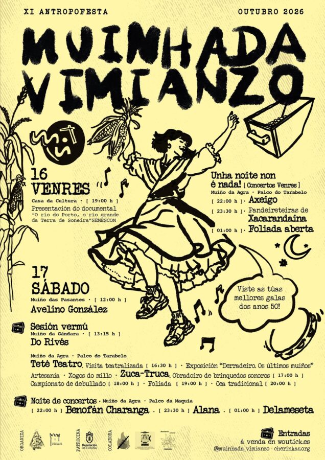 Cartel da XI Antropofesta Muinhada de Vimianzo, 16 e 17 de outubro de 2026