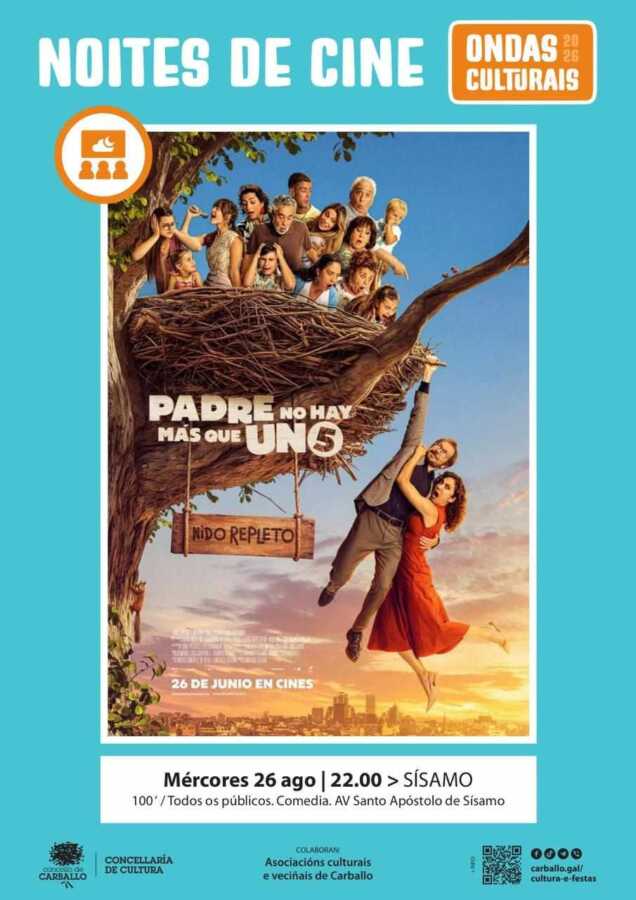 Cartel da proxección de Padre no hay más que uno 5: Nido repleto en Sísamo, dentro das Noites de Cine de Ondas Culturais 2026, o mércores 26 de agosto ás 22:00.