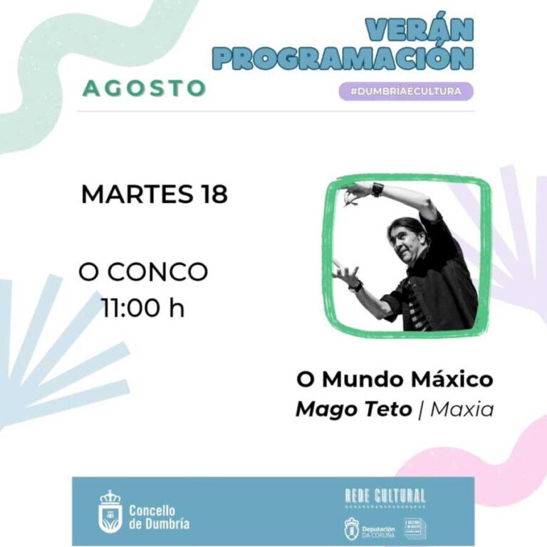 Cartel de O Mundo Máxico del Mago Teto en O Conco, Dumbría, el 18 de agosto de 2026