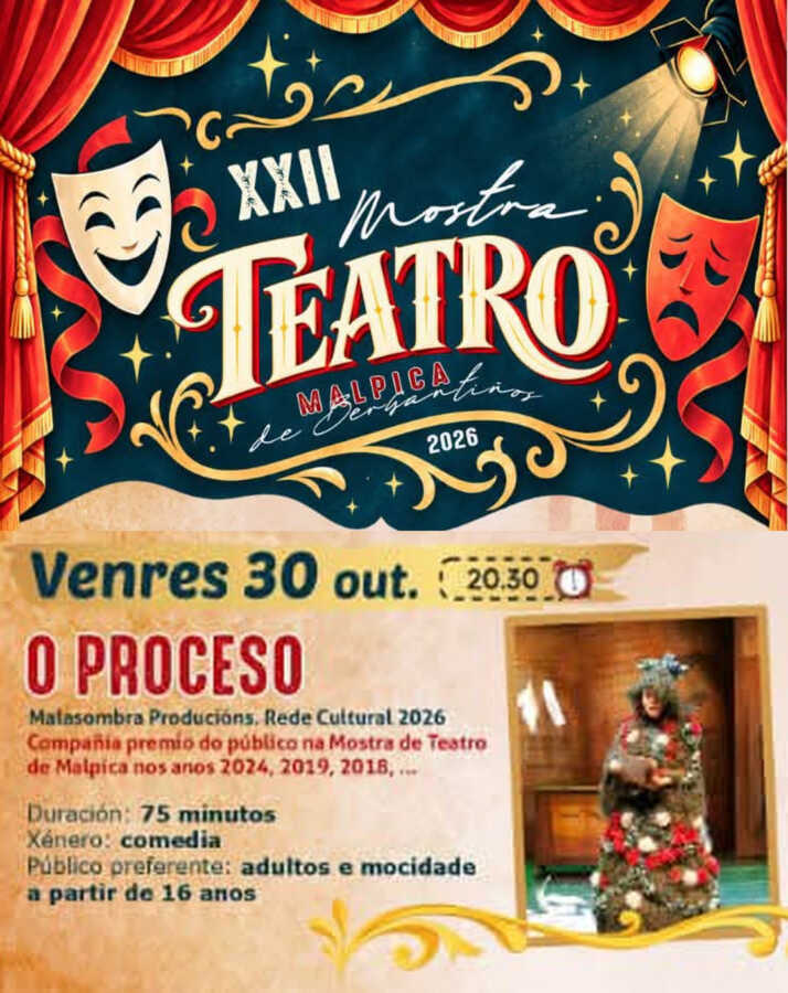 O proceso, Malasombra Produccións: teatro en Malpica o 30 de outubro de 2026