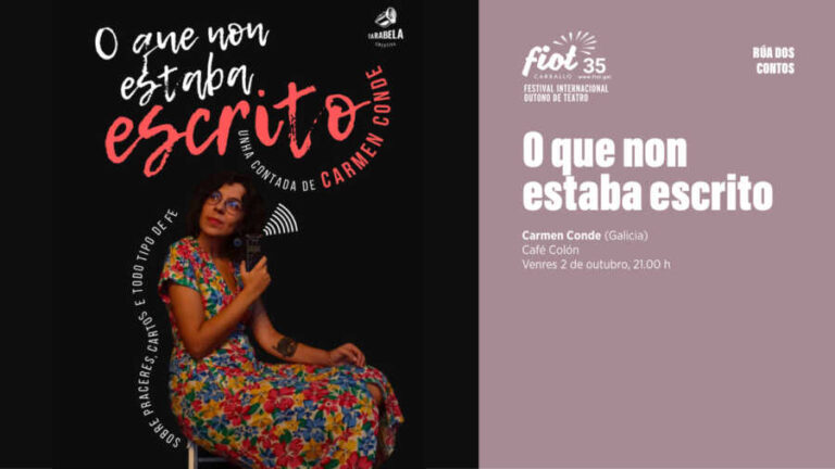 Cartel de O que non estaba escrito, de Carmen Conde, no FIOT 2026 de Carballo
