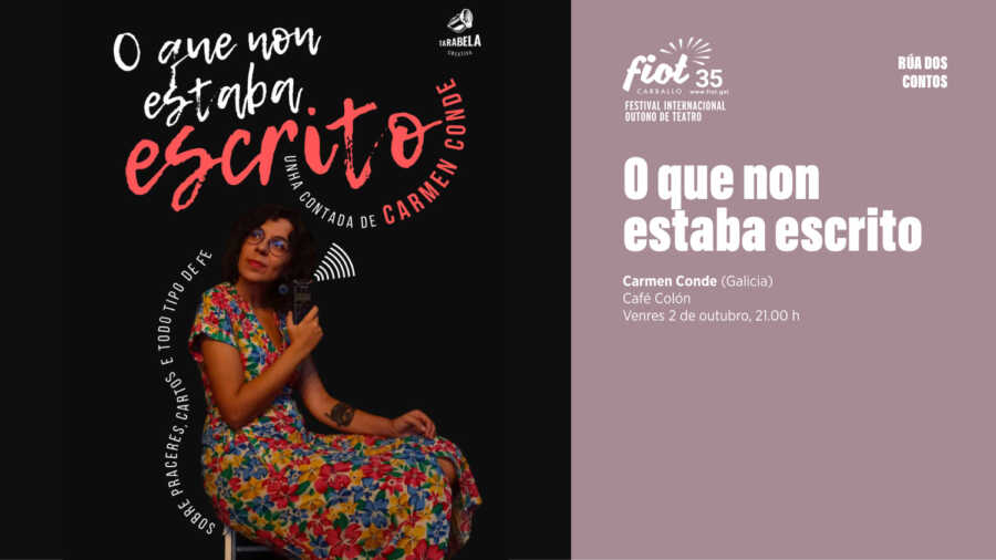 Cartel de O que non estaba escrito, de Carmen Conde, no FIOT 2026 de Carballo