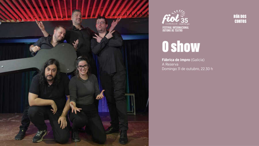 Cartel de O show de Fábrica de Impro en el FIOT 35 de Carballo