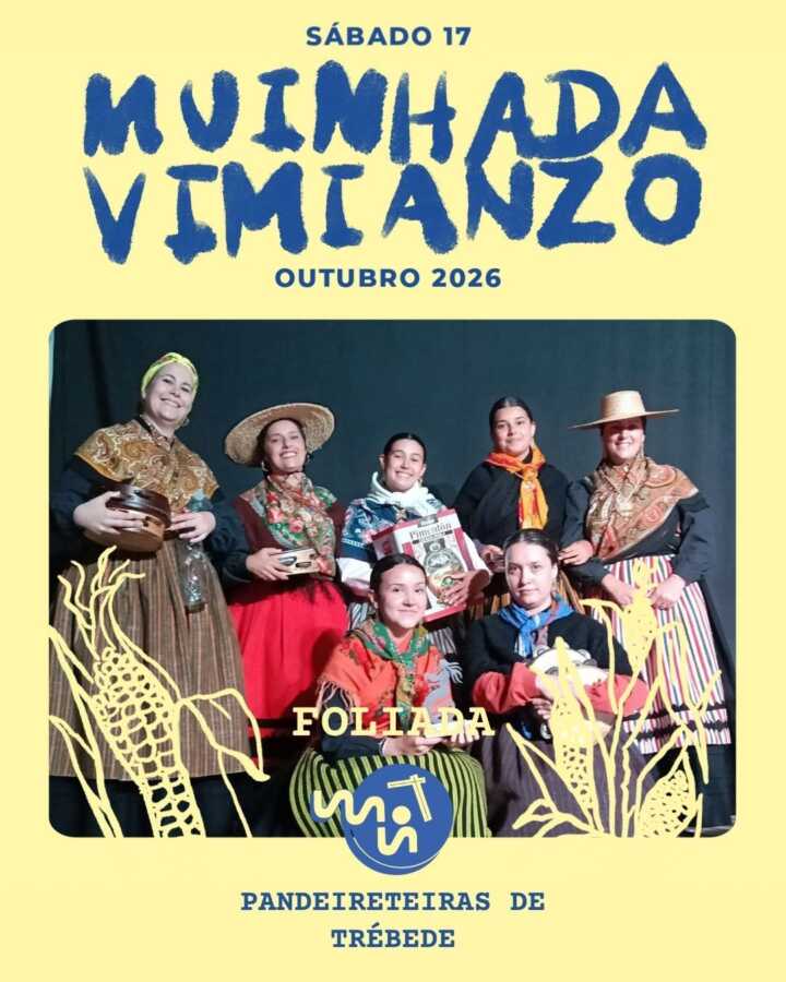 Pandeireteiras de Trébede na foliada da Muiñada de Vimianzo 2026