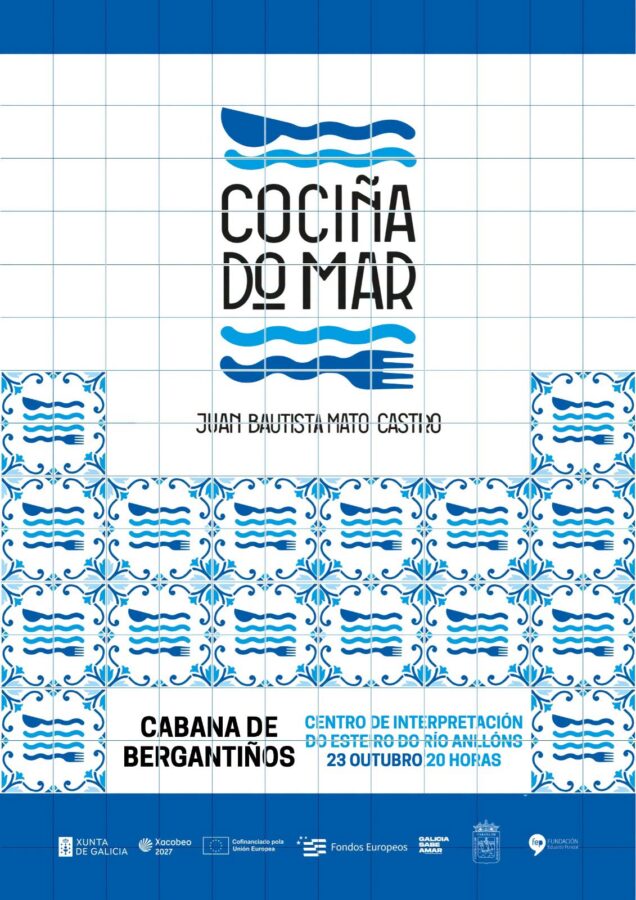 Cartel da presentación de Cociña do mar de Juan Bautista Mato Castro o 23 de outubro de 2026 en Cabana de Bergantiños
