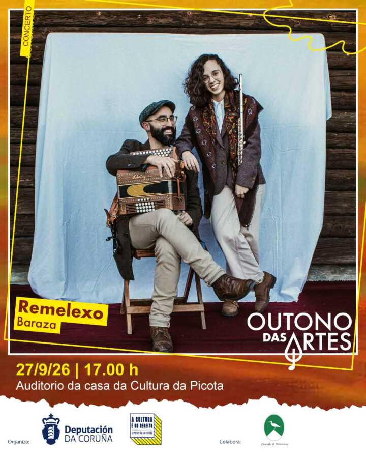 Cartel de Remelexo, concerto teatralizado do dúo Baraza na Picota, 27 de setembro de 2026