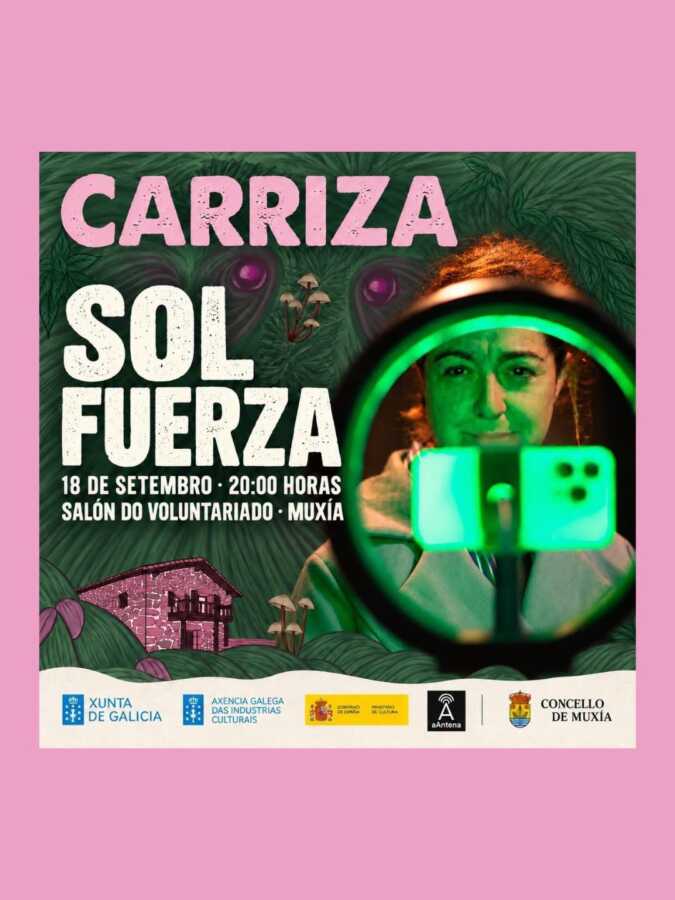 Cartel de la obra de teatro Sol Fuerza de aAntena Teatro en Muxía, el 18 de septiembre de 2026 a las 20:00 h