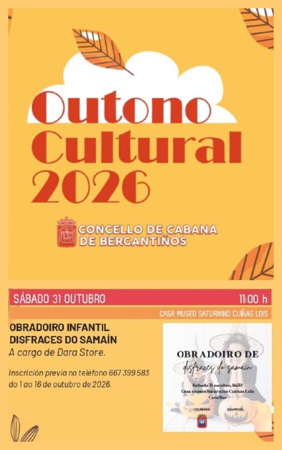 Obradoiro infantil de disfraces do Samaín en Cabana