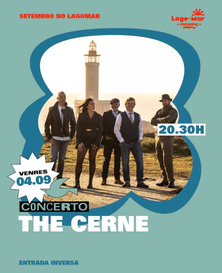 Cartel del concierto de The Cerne en Camping Lago-Mar el 4 de septiembre de 2026