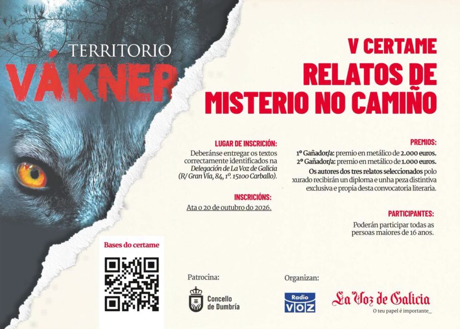 Cartel del V Certame de Relatos de Misterio no Camiño de Territorio Vákner