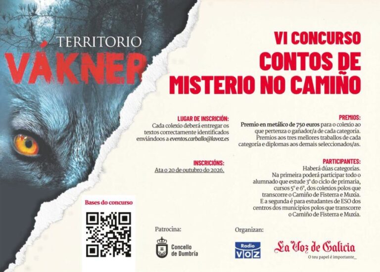 Cartel del VI Concurso de Contos de Misterio no Camiño de Territorio Vákner