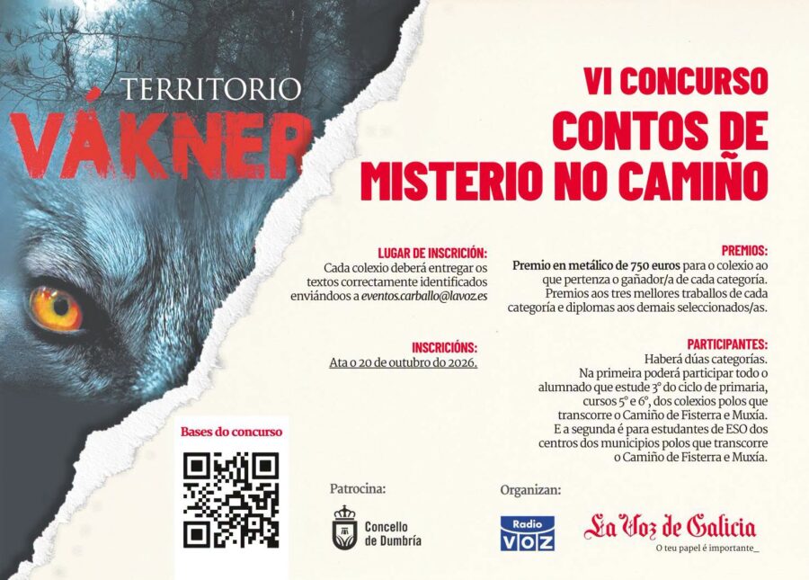 Cartel del VI Concurso de Contos de Misterio no Camiño de Territorio Vákner
