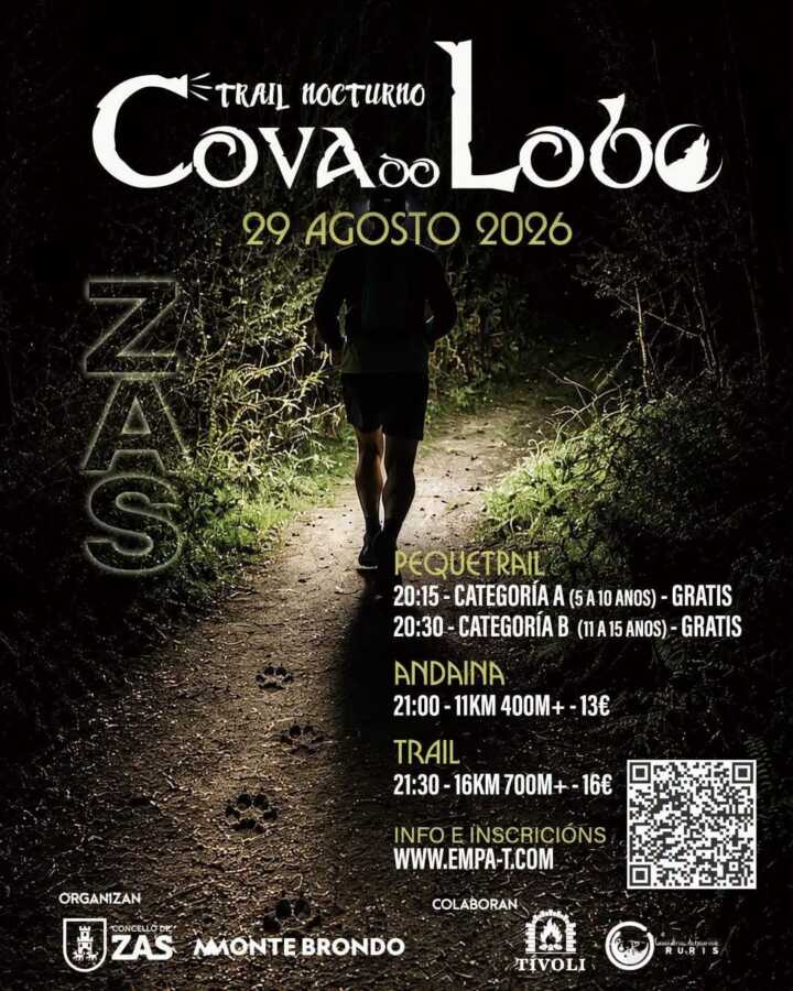 Cartel de VII Trail Nocturno A Cova do Lobo 2026