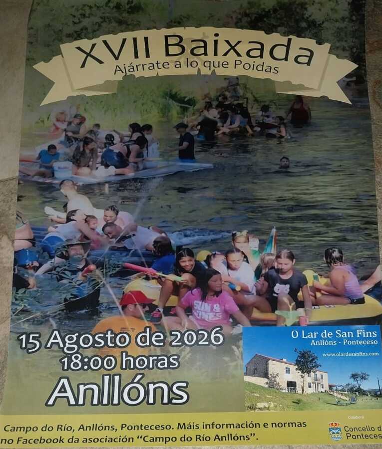 Cartel de la XVII Baixada Ajárrate a lo que Poidas en Anllóns, Ponteceso