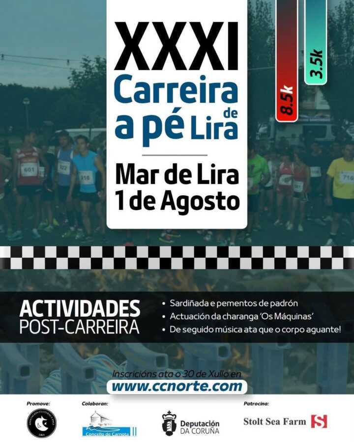 Cartel de la XXXI Carreira a Pé de Lira 2026 en Mar de Lira