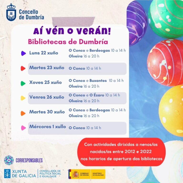 ¡Ahí viene el verano! Bibliotecas de Dumbría